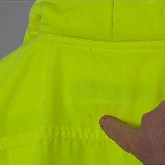 Vintage Neon Yellow Ski Jacket Bobbie Burns Size XL Removable Shoulder Pads - Picture 14 of 14